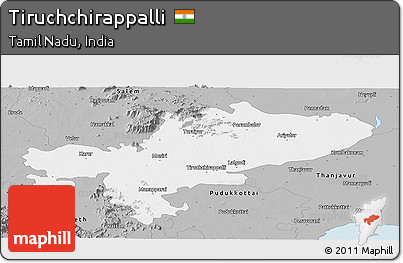 Gray Panoramic Map of Tiruchchirappalli