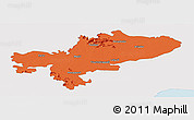 Political Panoramic Map of Tiruchchirappalli, single color outside