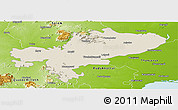 Shaded Relief Panoramic Map of Tiruchchirappalli, physical outside