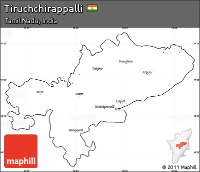 Blank Simple Map of Tiruchchirappalli, cropped outside