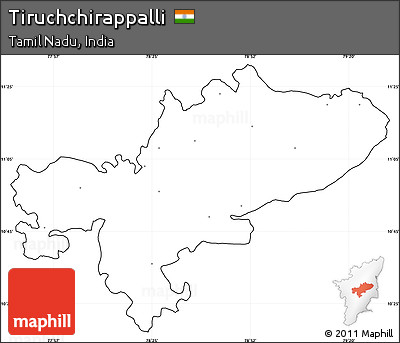 Blank Simple Map of Tiruchchirappalli, cropped outside, no labels