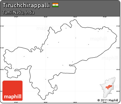 Blank Simple Map of Tiruchchirappalli, cropped outside, no labels