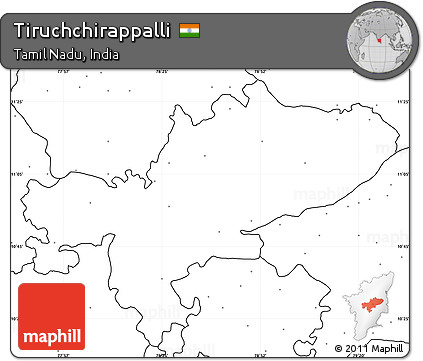 Blank Simple Map of Tiruchchirappalli, no labels