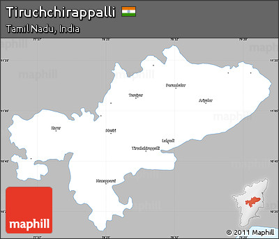 Gray Simple Map of Tiruchchirappalli, single color outside