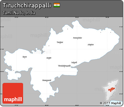 Gray Simple Map of Tiruchchirappalli, single color outside