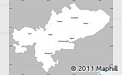 Gray Simple Map of Tiruchchirappalli, single color outside