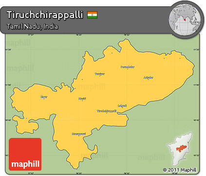 Savanna Style Simple Map of Tiruchchirappalli, cropped outside