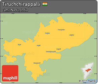 Savanna Style Simple Map of Tiruchchirappalli, single color outside