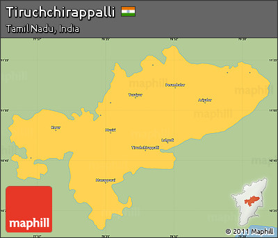 Savanna Style Simple Map of Tiruchchirappalli, single color outside