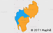Political Simple Map of Tripura, cropped outside