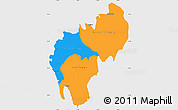 Political Simple Map of Tripura, single color outside