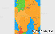 Political Shades Simple Map of Tripura, political outside