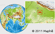 Physical Location Map of Agra
