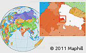 Political Location Map of Agra, highlighted parent region