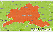 Political Map of Agra, physical outside