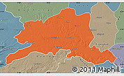 Political Map of Agra, semi-desaturated