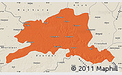 Political Map of Agra, shaded relief outside