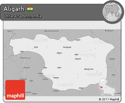 Gray 3D Map of Aligarh