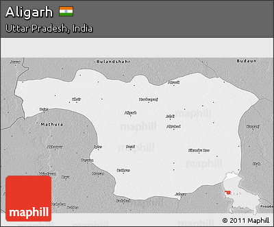 Gray 3D Map of Aligarh