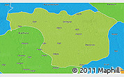 Physical 3D Map of Aligarh, political outside