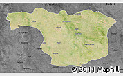 Satellite 3D Map of Aligarh, darken, desaturated
