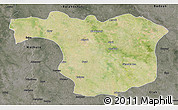 Satellite 3D Map of Aligarh, darken, semi-desaturated