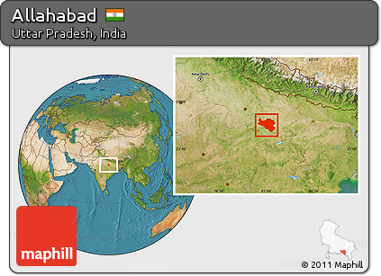 Satellite Location Map of Allahabad