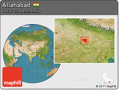 Satellite Location Map of Allahabad