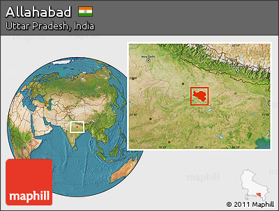 Satellite Location Map of Allahabad