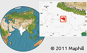 Satellite Location Map of Allahabad, highlighted country