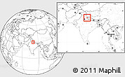 Blank Location Map of Almora, within the entire country