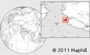 Blank Location Map of Almora, highlighted country