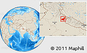 Shaded Relief Location Map of Almora