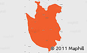 Political Simple Map of Azamgarh, single color outside, borders and labels