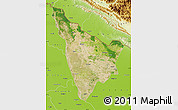 Satellite Map of Bahraich, physical outside