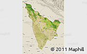 Satellite Map of Bahraich, shaded relief outside