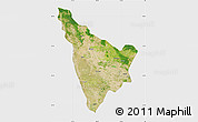 Satellite Map of Bahraich, single color outside