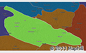 Political 3D Map of Ballia, darken