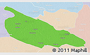 Political 3D Map of Ballia, lighten