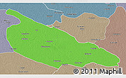 Political 3D Map of Ballia, semi-desaturated