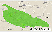 Political 3D Map of Ballia, shaded relief outside