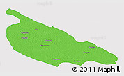 Political 3D Map of Ballia, single color outside