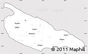 Silver Style Simple Map of Ballia, cropped outside