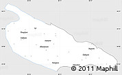 Silver Style Simple Map of Ballia, single color outside