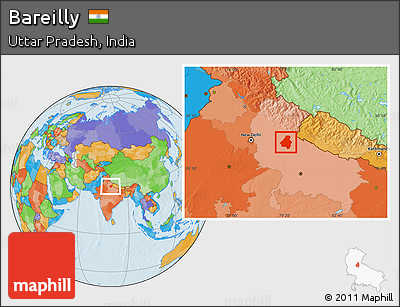 Political Location Map of Bareilly