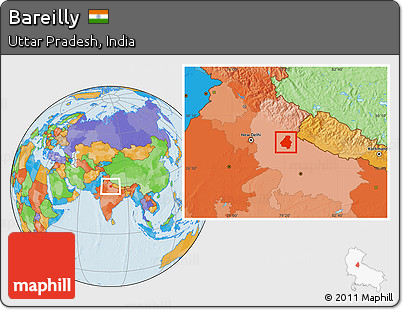Political Location Map of Bareilly