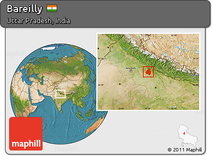 Satellite Location Map of Bareilly
