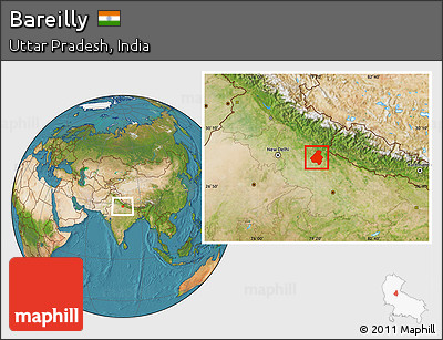 Satellite Location Map of Bareilly