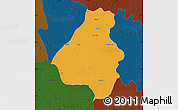 Political Map of Bareilly, darken