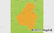 Political Map of Bareilly, physical outside